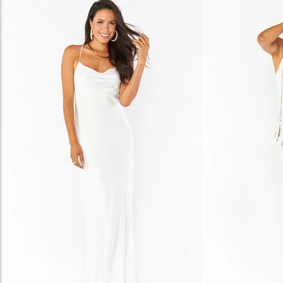 Show me your mumu Tuscany maxi slip silk wedding dress - Picture 3 of 6